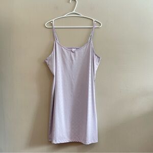 Vintage 90s Lavender Patterned Slip Sleep Dress Nightgown – Size XL EUC